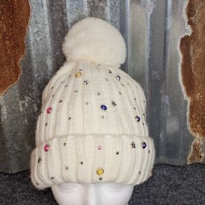 Sparkle & Shine Faux Fur Pom Beanie
